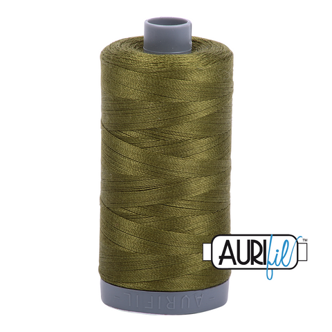 Very Dark Olive 2887 Aurifil 28wt Thread - 750M Spool 100% Cotton 2ply Italian Thread