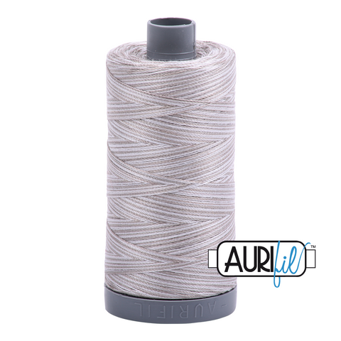 Silver Fox Variegated 4670 Aurifil 28wt Thread - 750M Spool 100% Cotton 2ply Italian Thread