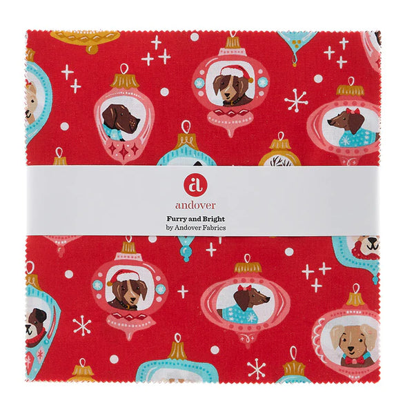 Furry and Bright - 42 x 10 inch Squares Pack (Sundae) by Andover - 3S-FURANDB-X