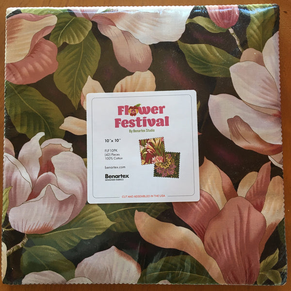 Flower Festival - 42 x 10 inch Squares Pack by Benartex Studio - FLF10PK