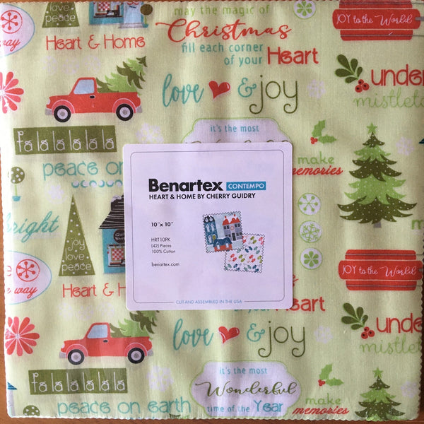 Heart and Home - 42 x 10 inch Squares Pack by Cherry Guidry - HRT10PK Christmas Prints