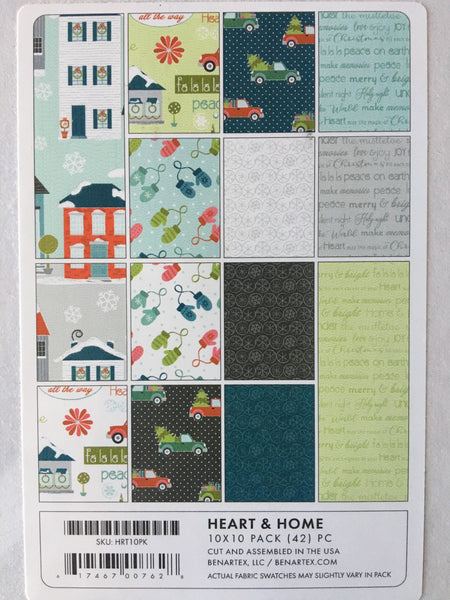 Heart and Home - 42 x 10 inch Squares Pack by Cherry Guidry - HRT10PK Christmas Prints