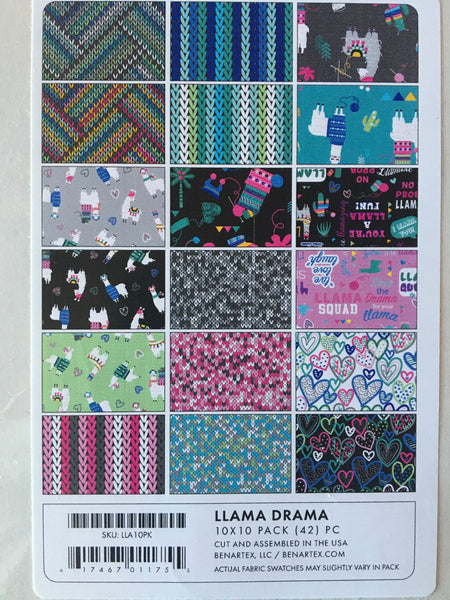 Llama Drama - 42 x 10 inch Squares Pack by Kanvas Studio - LLA10PK
