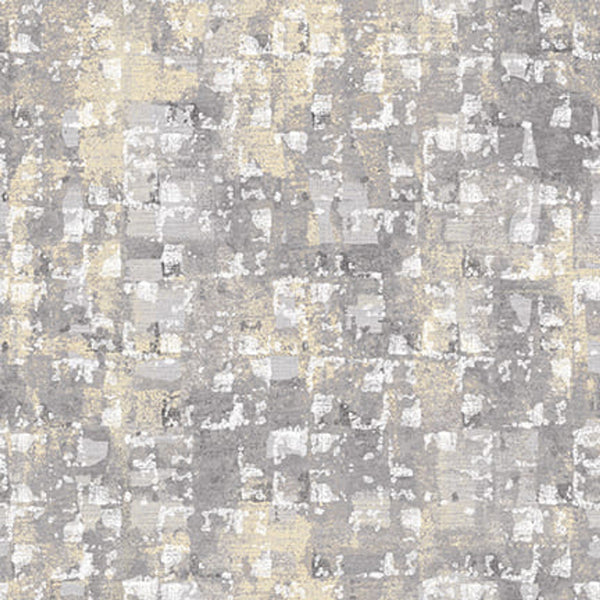 Glaze Grey / Ivory Abstract Squares by Satin Moon Designs 108" wide x 2.4 metre length - 3476-92