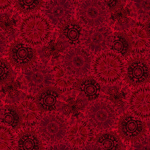 Henry Glass Red Fanfare Monotone Tie-Dye 108" wide x 2.4 metre length - 2745W 88
