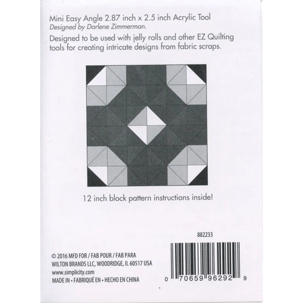 EZ Quilting Jelly Roll Ruler Mini Easy Angle Triangle Ruler - 882233