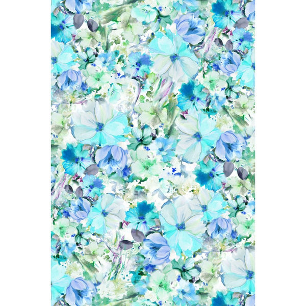 P&B Textiles Floral Arabesque Blue Print 108 inches wide  x 1.8 metre length - ARAW 4234 T