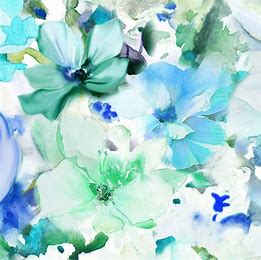 P&B Textiles Floral Arabesque Blue Print 108 inches wide  x 1.8 metre length - ARAW 4234 T