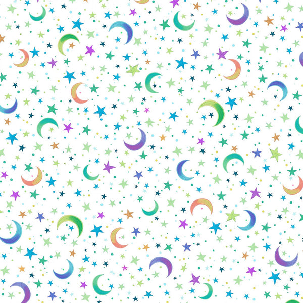 P&B Hootie Patootie Mystical Nights White Background 108" wide x 2.1 metres - 5310 W