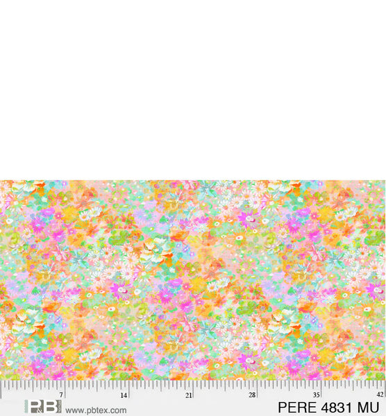 P&B Perennial Multi Print 108 inches wide x 1.8 metre length - 4831 Multi