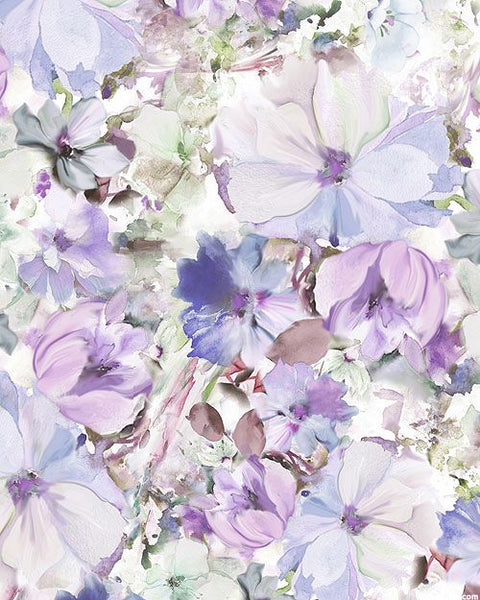 P&B Textiles Floral Arabesque Purple Print 108 inches wide  x 1.8 metre length - ARAW 4234 BV