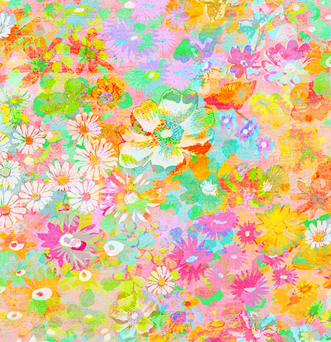 P&B Perennial Multi Print 108 inches wide x 1.8 metre length - 4831 Multi