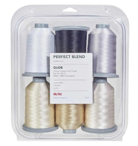 Glide Polyester 40wt Thread - Perfect Blend Collection 6 x King Spools 5000 Metres each