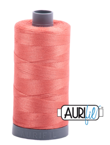 Salmon 2225 Aurifil 28wt Thread - 750M Spool 100% Cotton 2ply Italian Thread
