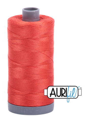 Light Red Orange 2277 Aurifil 28wt Thread - 750M Spool 100% Cotton 2ply Italian Thread