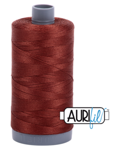 Copper Brown 4012 Aurifil 28wt Thread - 750M Spool 100% Cotton 2ply Italian Thread