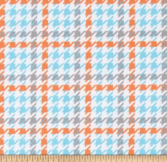 Cozy Cotton Bermuda Houndstooth on White Background - Half Metre Lengths