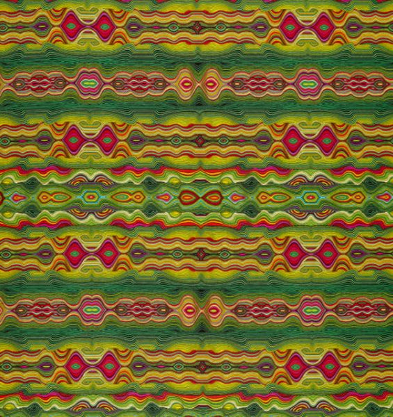 More is More Stripe Adelic Green by Paula Nadelstern - Half Metre Lengths