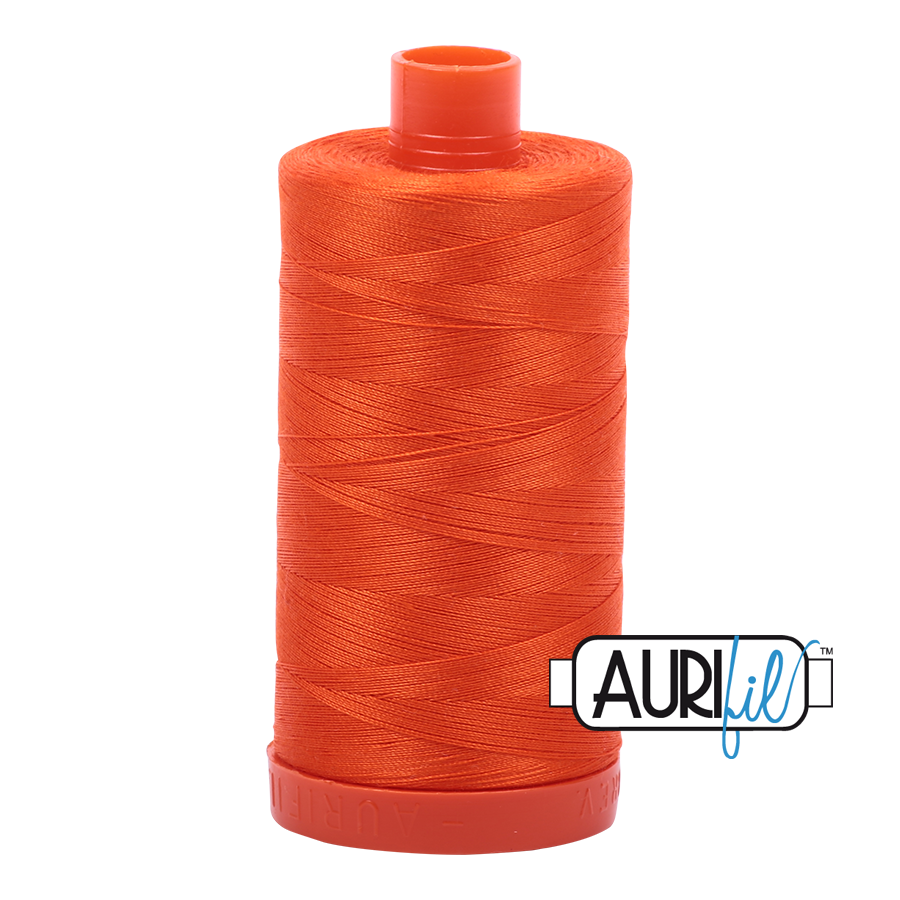 Neon Orange 1104 Aurifil 50wt Thread - 1300M Spool 100% Cotton 2ply Italian Thread