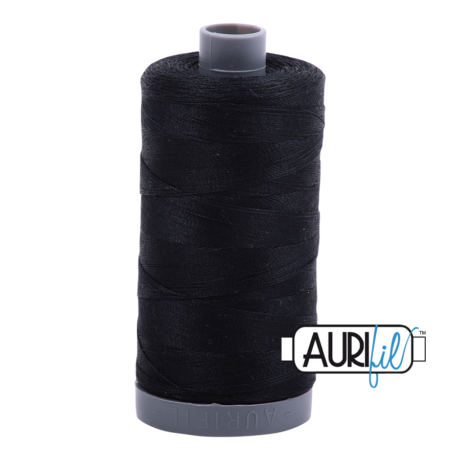 Black 2692 Aurifil 28wt Thread - 750M Spool 100% Cotton 2ply Italian Thread