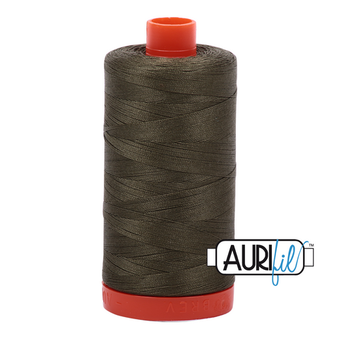 Army Green 2905 Aurifil 50wt Thread - 1300M Spool 100% Cotton 2ply Italian Thread