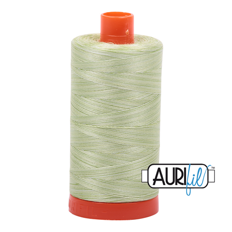 Light Spring Green 3320 Variegated Aurifil 50wt Thread - 1300M Spool 100% Cotton 2ply Italian Thread