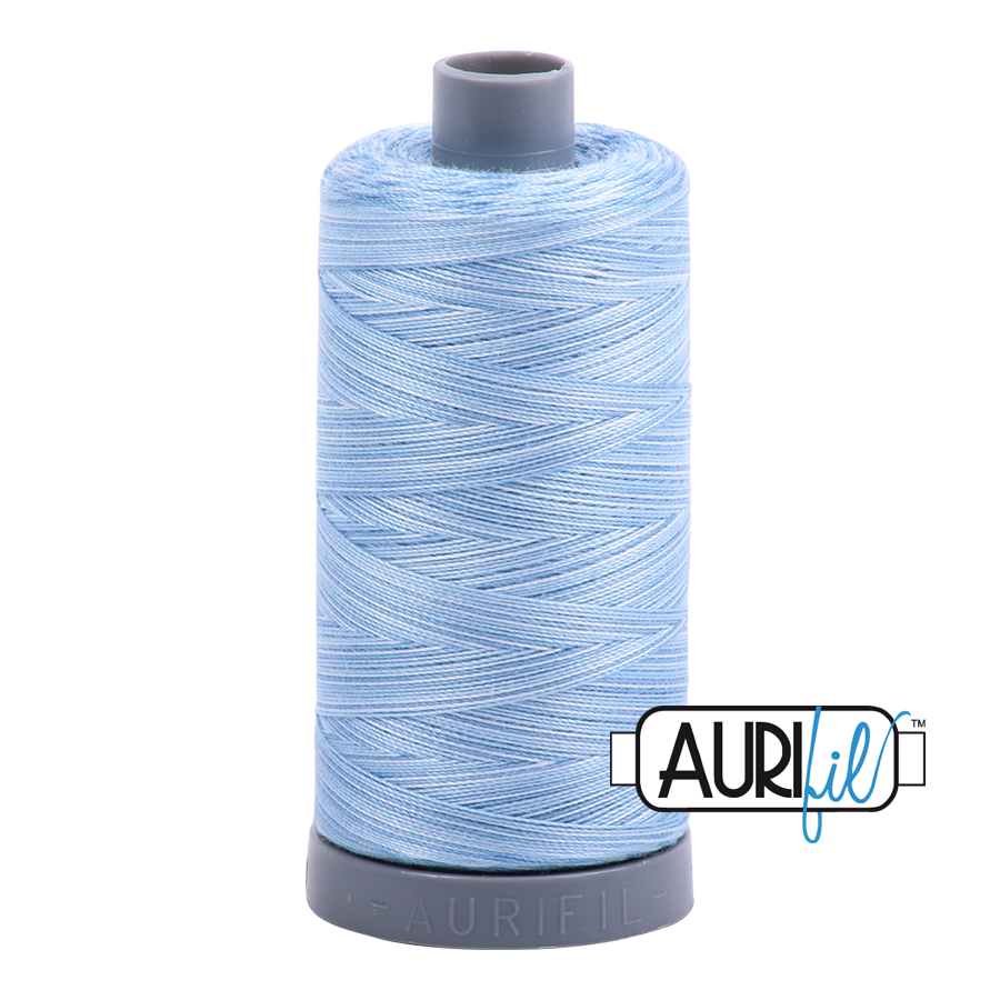 Stone Washed Denim Variegated 3770 Aurifil 28wt Thread - 750M Spool 100% Cotton 2ply Italian Thread