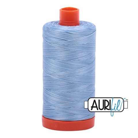 Stone Washed Denim Variegated 3770 Aurifil 50wt Thread - 1300M Spool 100% Cotton 2ply Italian Thread