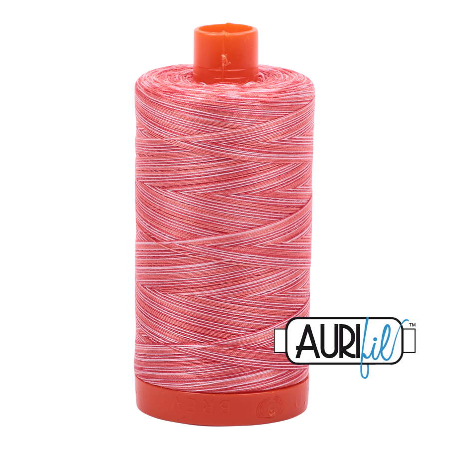 Strawberry Parfait 4668 Variegated Aurifil 50wt Thread - 1300M Spool 100% Cotton 2ply Italian Thread