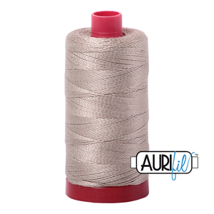 Rope Beige 5011 Aurifil 12wt Thread - 325M Spool 100% Cotton 2ply Italian Thread