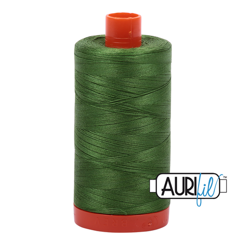 Dark Grass Green 5018 Aurifil 50wt Thread - 1300M Spool 100% Cotton 2ply Italian Thread
