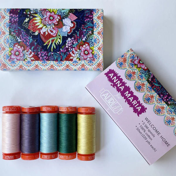Anna Maria Welcome Home Aurifil Collection - 5 Small 50wt Spools