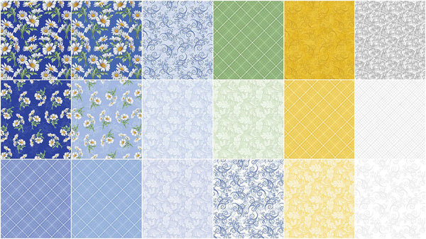 All About Daisies - 42 x 10 inch Squares Pack by Jackie Robinson -ABD10PK