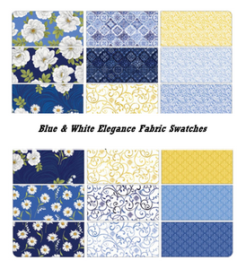 Blue & White Elegance 40 x 2 1/2 inch strips by Jackie Robinson of Animas Quilts