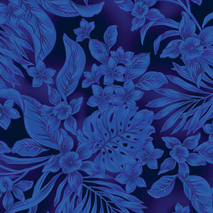 Benartex Oasis by Greta Lynn for Kanvas Studio in Indigo 108" wide x 2.4 metre length - 12907W-56