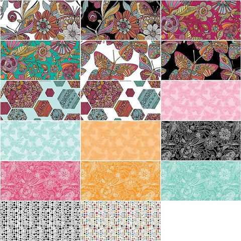 Rainbow Garden - 42 x 10 inch Squares Pack by Valentina Harper - RGR10PK