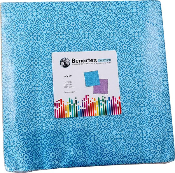 Transparency Watercolors - 42 x 10 inch Squares Pack by Modern Quilt Studio for Benartex Contempo