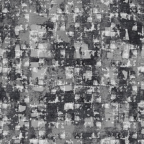 Glaze Charcoal Grey Abstract Squares by Satin Moon Designs 108" wide x 2.4 metre length - 3476-99