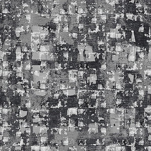 Glaze Charcoal Grey Abstract Squares by Satin Moon Designs 108" wide x 2.4 metre length - 3476-99