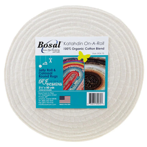 Bosal Katahdin 100% Organic Cotton Precut 2 1/2" x 50 Yard Batting
