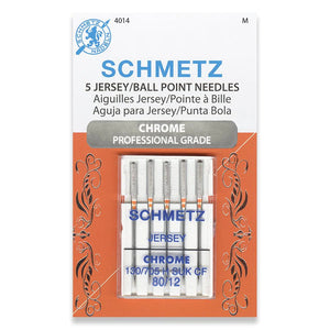 Schmetz Jersey Ball Point 80/12 Chrome Professional Grade Machine Needles 4014 - 5 Pack