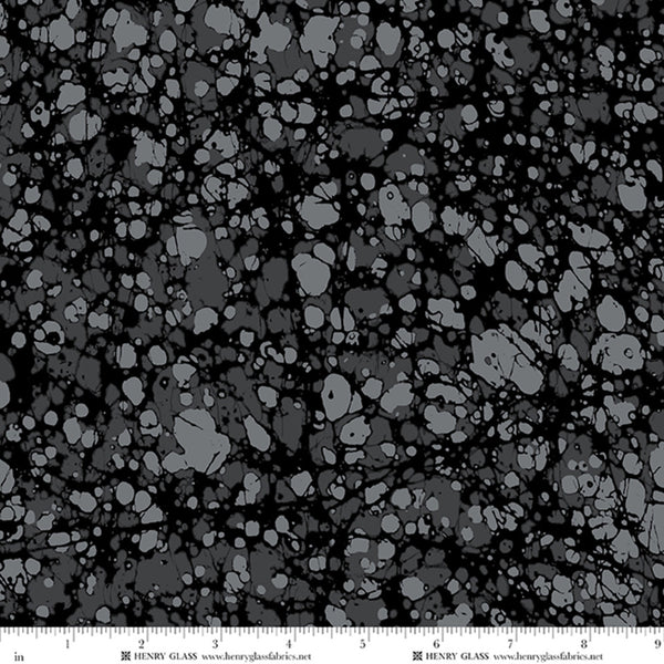 Henry Glass Black Crackle Mosaic 108 inches wide x 2.4 metres - 2415-99