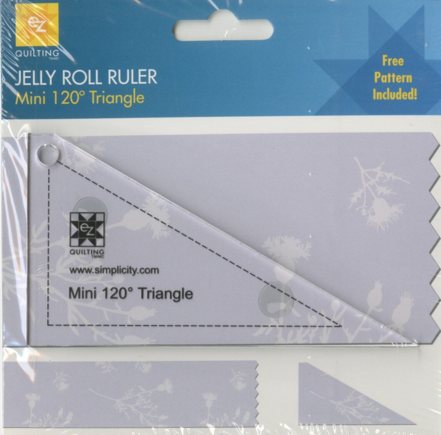 EZ Quilting Jelly Roll Ruler Mini 120 Degree Triangle Ruler - 882229