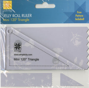 EZ Quilting Jelly Roll Ruler Mini 120 Degree Triangle Ruler - 882229