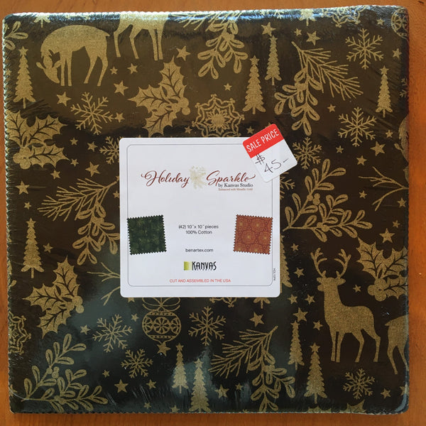 Holiday Sparkle - 42 x 10 inch Squares Pack by Kanvas Studio - HOL10PK Christmas & Metallic