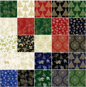 Holiday Sparkle - 42 x 10 inch Squares Pack by Kanvas Studio - HOL10PK Christmas & Metallic