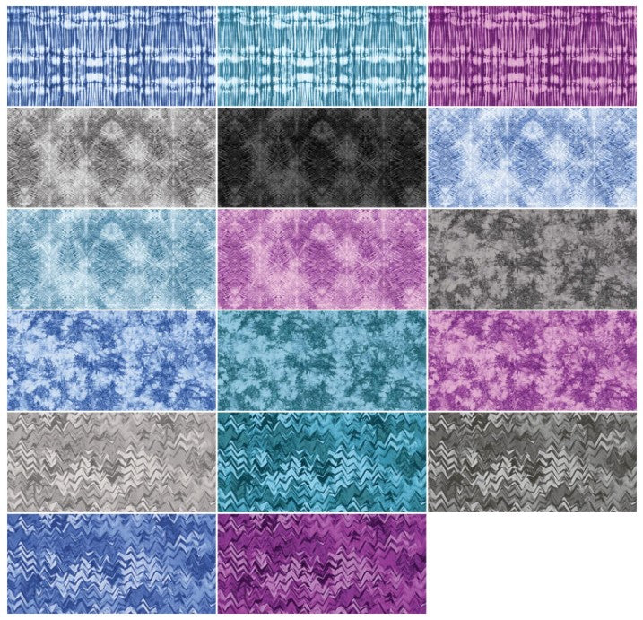 Shibori  - 42 x 10 inch Squares Pack by  Kitty Yoshida - SHB10PK