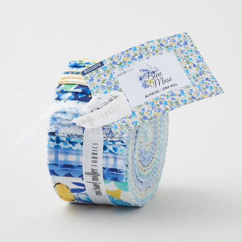 Blue Muse - 40 x 2 1/2 inch strips by Michael Miller Fabrics - ROLL0375