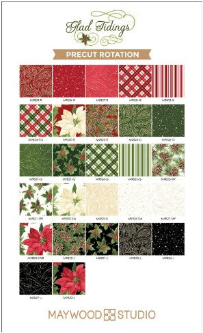 Glad Tidings 40 x 2 1/2" Strips - Metallic Christmas Prints