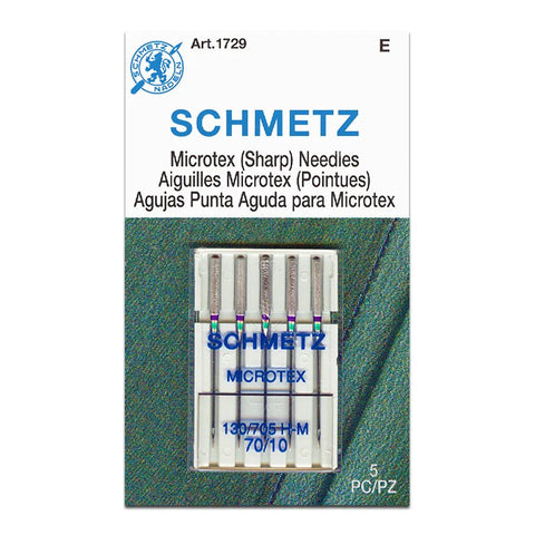 Schmetz Microtex (Sharp) 70/10 Machine Needles Art.1729 - 5 Pack